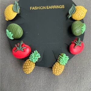 Fruit-Themed Fashion Earrings Set